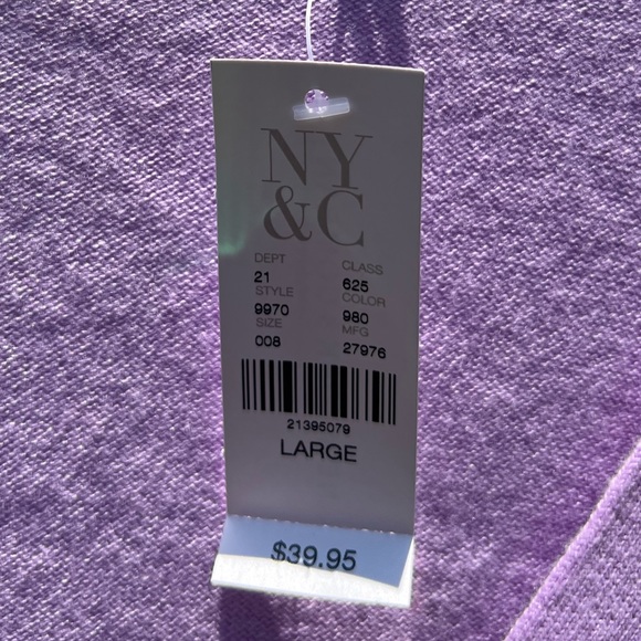 Lavender button up cardigan from New York & co. Size Large - Picture 6 of 6